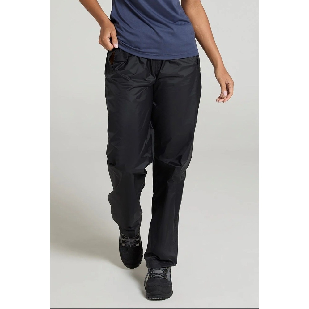 Mountain Warehouse Pakka Lite Waterproof Pants Taped Seams Black Womens XXL (22)